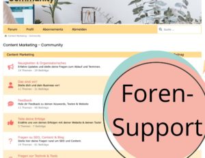 SEO-Support im Forum + Blog-Support