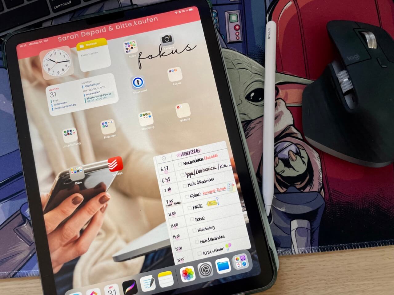 iPad-Hintergrundbild mit meinem Tagesplan - sarah-depold.de