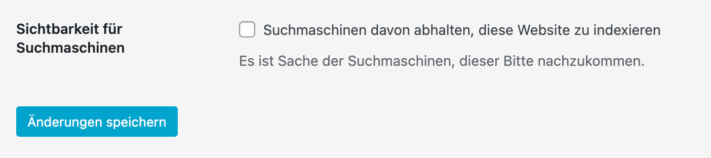 WordPress: Keine Indexierung wenn Haken gesetzt bei "Suchmaschinen davon abhalten, die Website zu indexieren"