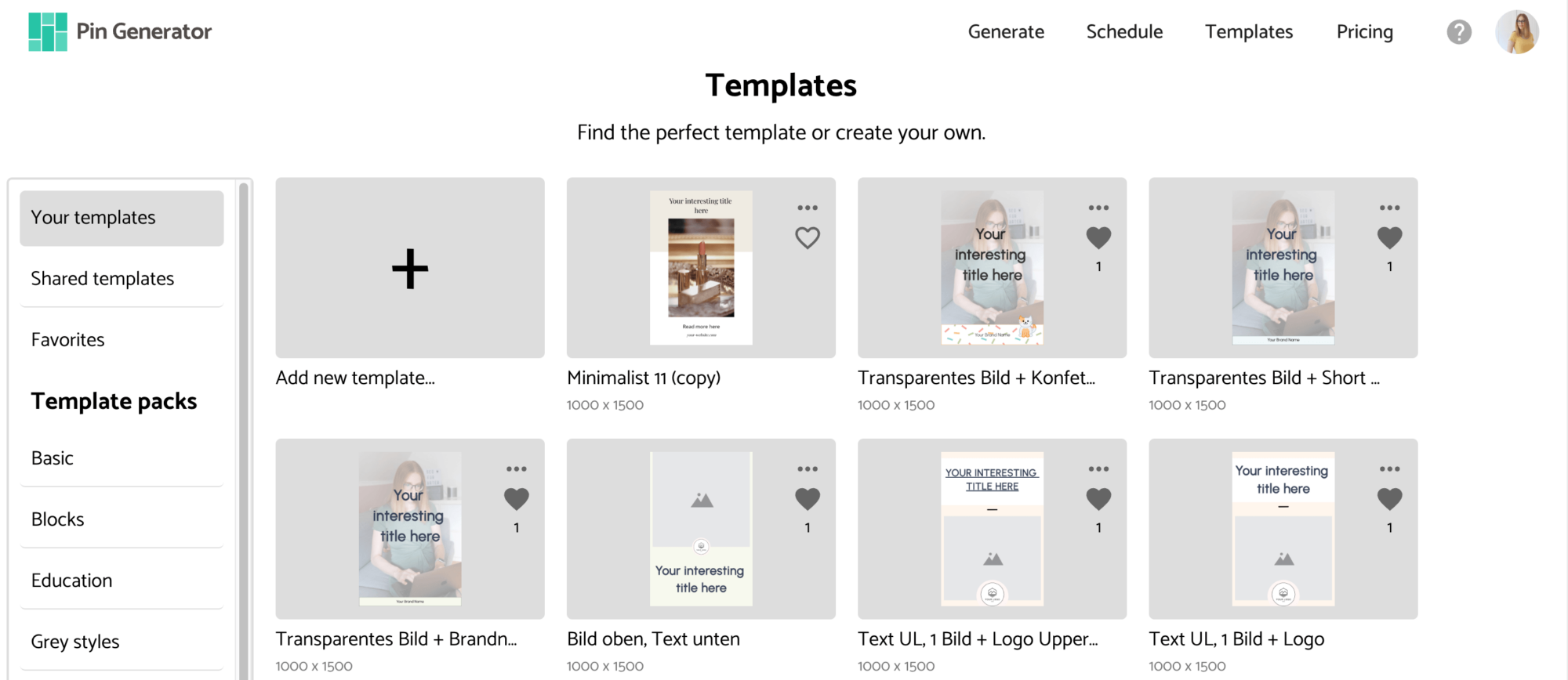 Templates in Pin Generator anpassen und verwalten - sarah-depold.de